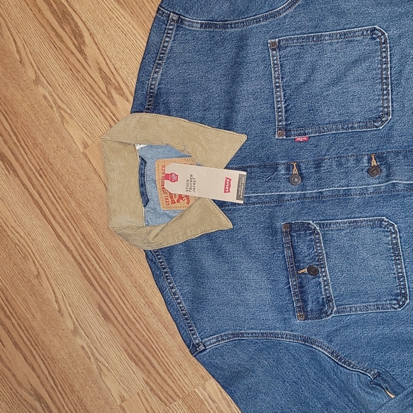 New Corduroy collared Levi's blue denim jacket sizes  XXL and XXXL - Picture 2 of 8